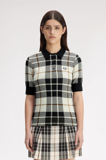 BOUCLE TARTAN KNITTED SHIRT