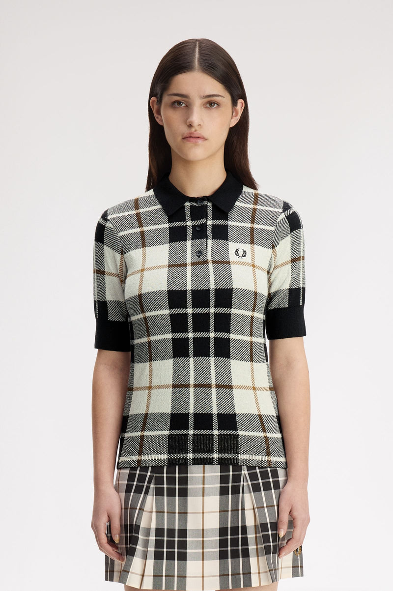 BOUCLE TARTAN KNITTED SHIRT