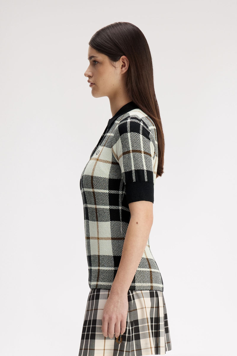BOUCLE TARTAN KNITTED SHIRT