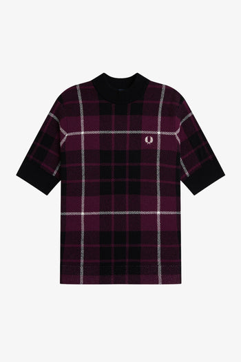 BOUCLE TARTAN KNITTED T-SHIRT