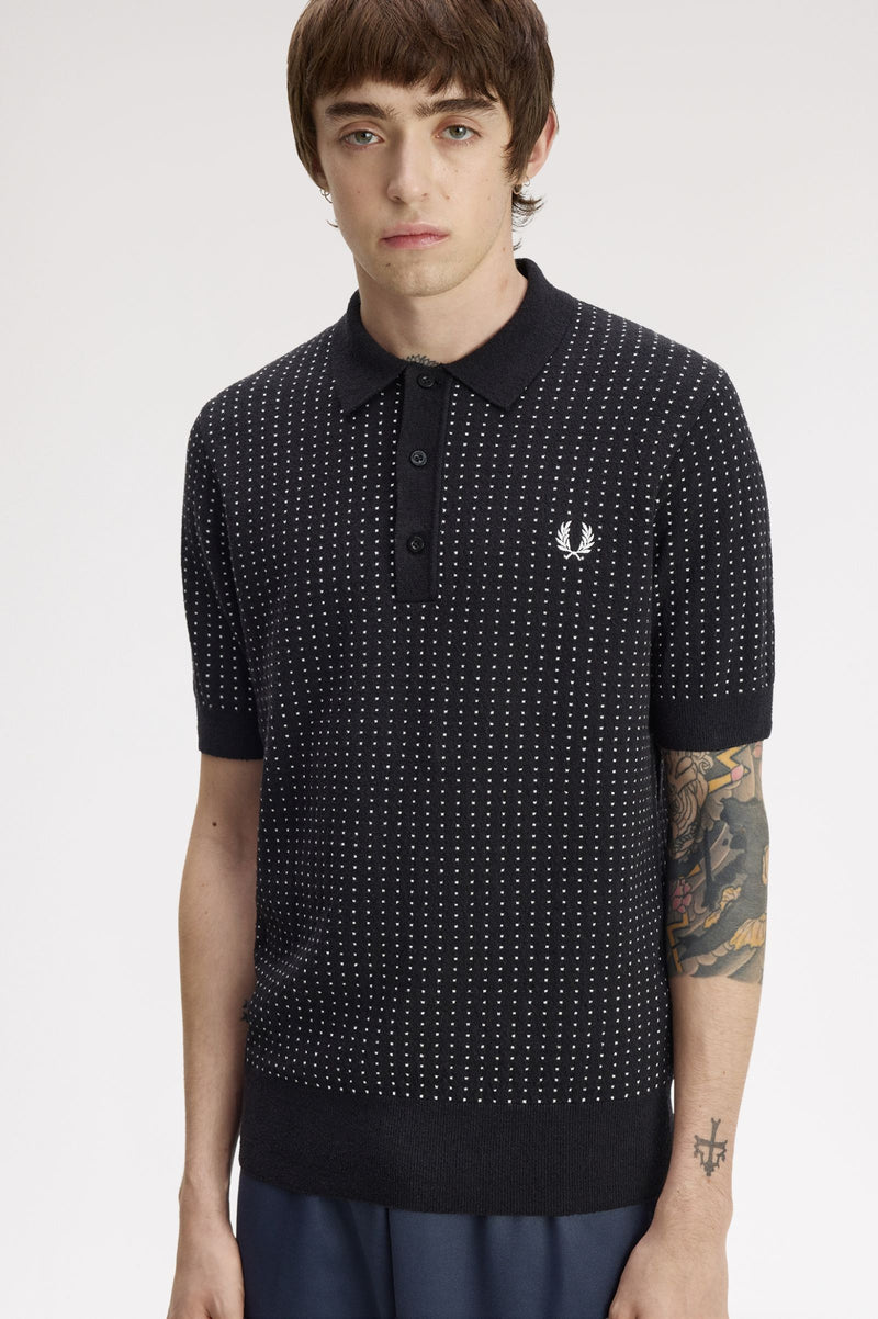 BOUCLE DOT KNITTED SHIRT