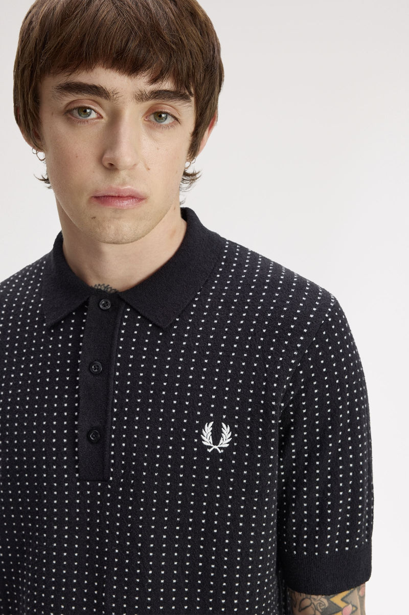 BOUCLE DOT KNITTED SHIRT