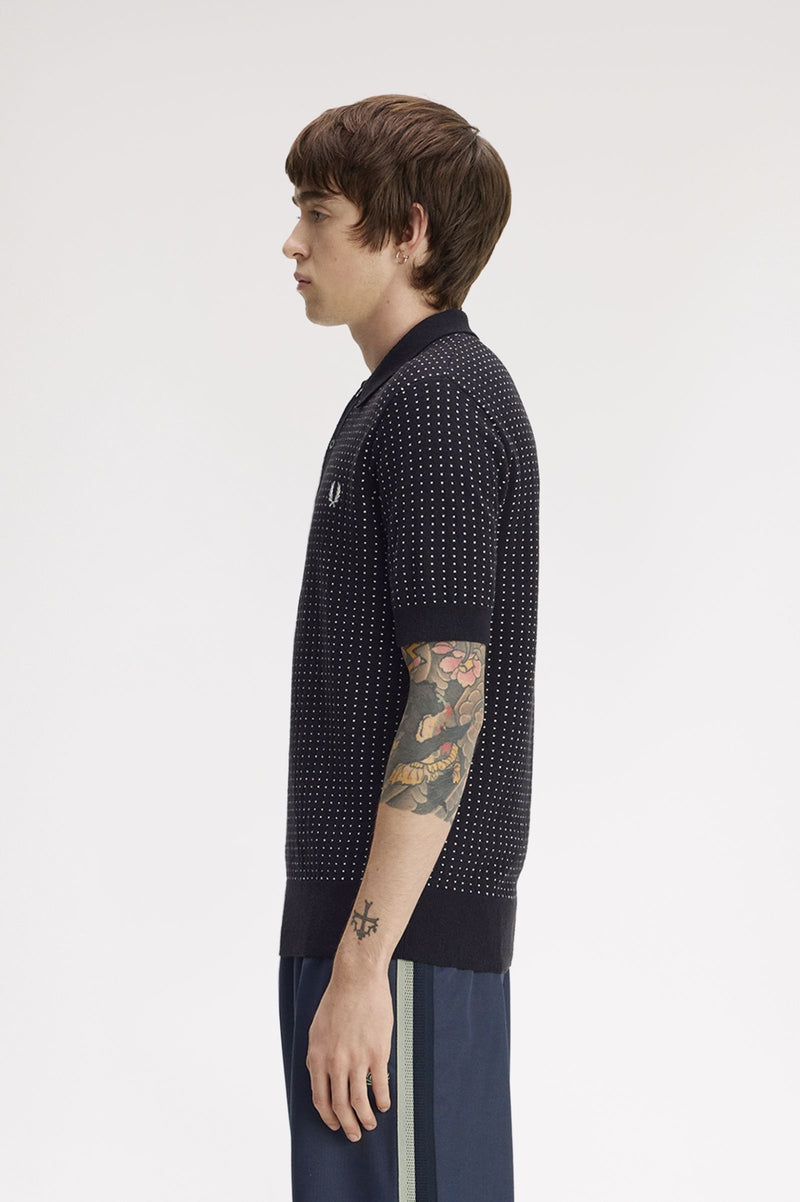 BOUCLE DOT KNITTED SHIRT