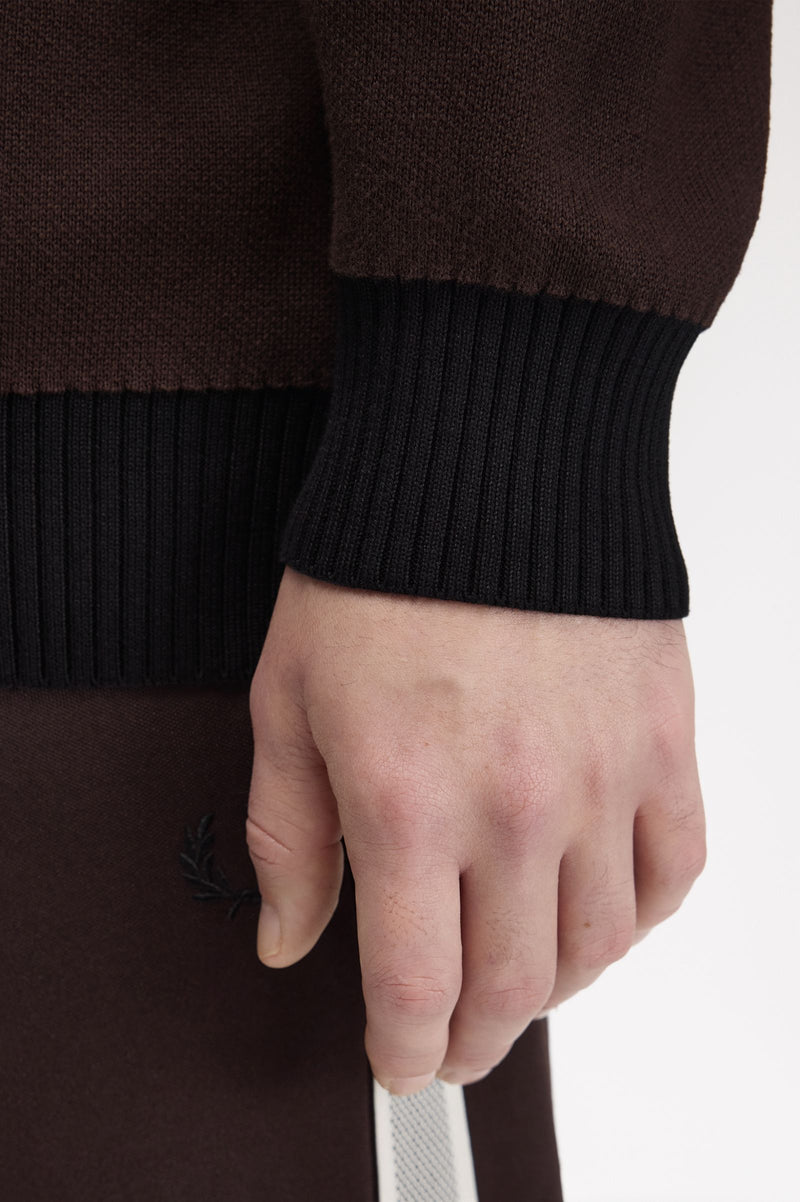 TIPPED GRAPHIC ZIP CARDIGAN