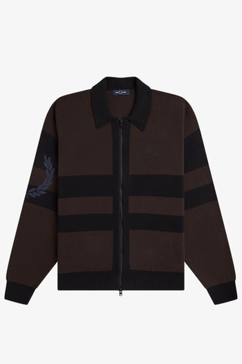 TIPPED GRAPHIC ZIP CARDIGAN