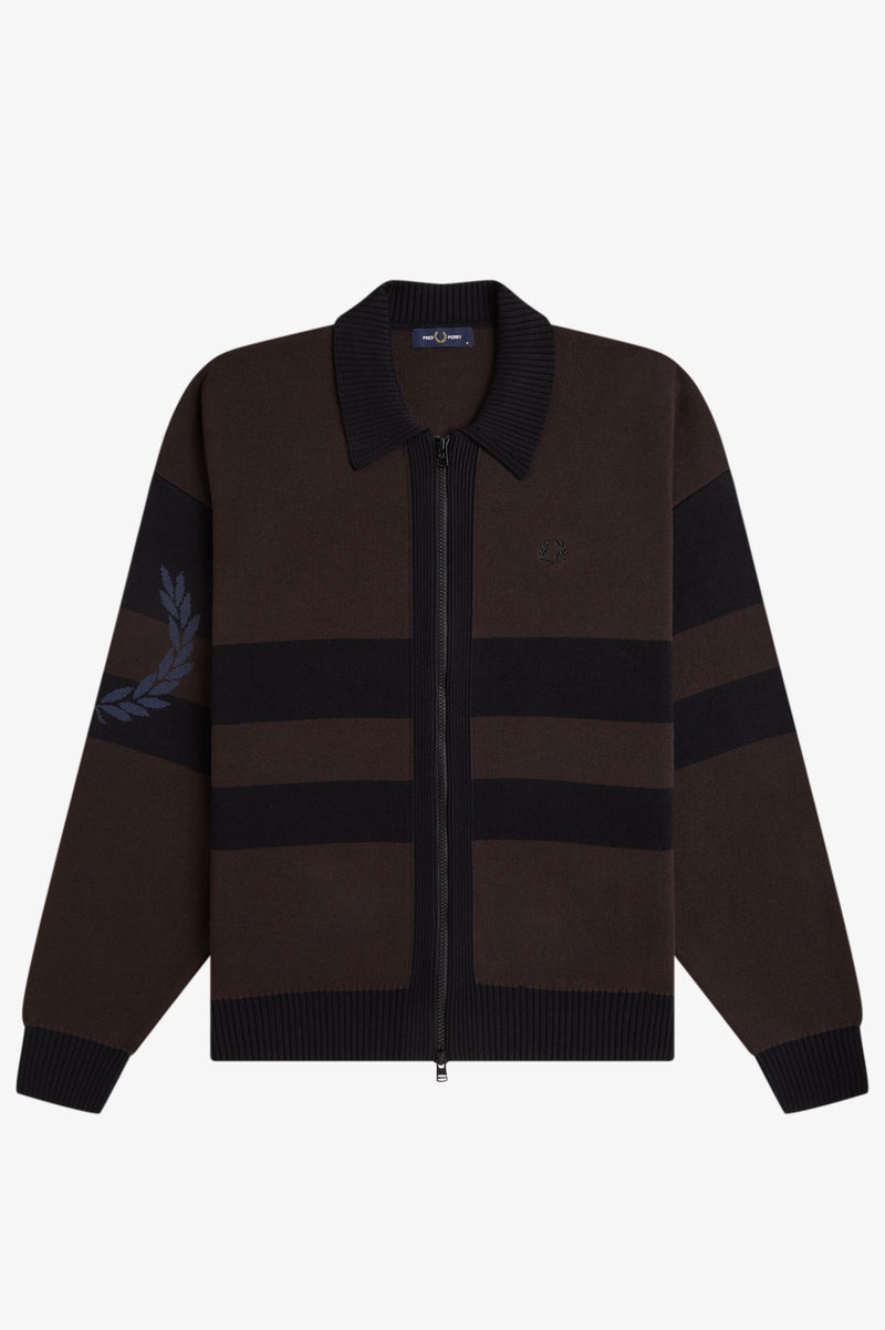 TIPPED GRAPHIC ZIP CARDIGAN