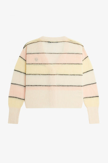 FRED PERRY STRIPED OPEN KNIT CARDIGAN