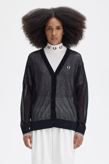 FRED PERRY SHEER V-NECK CARDIGAN