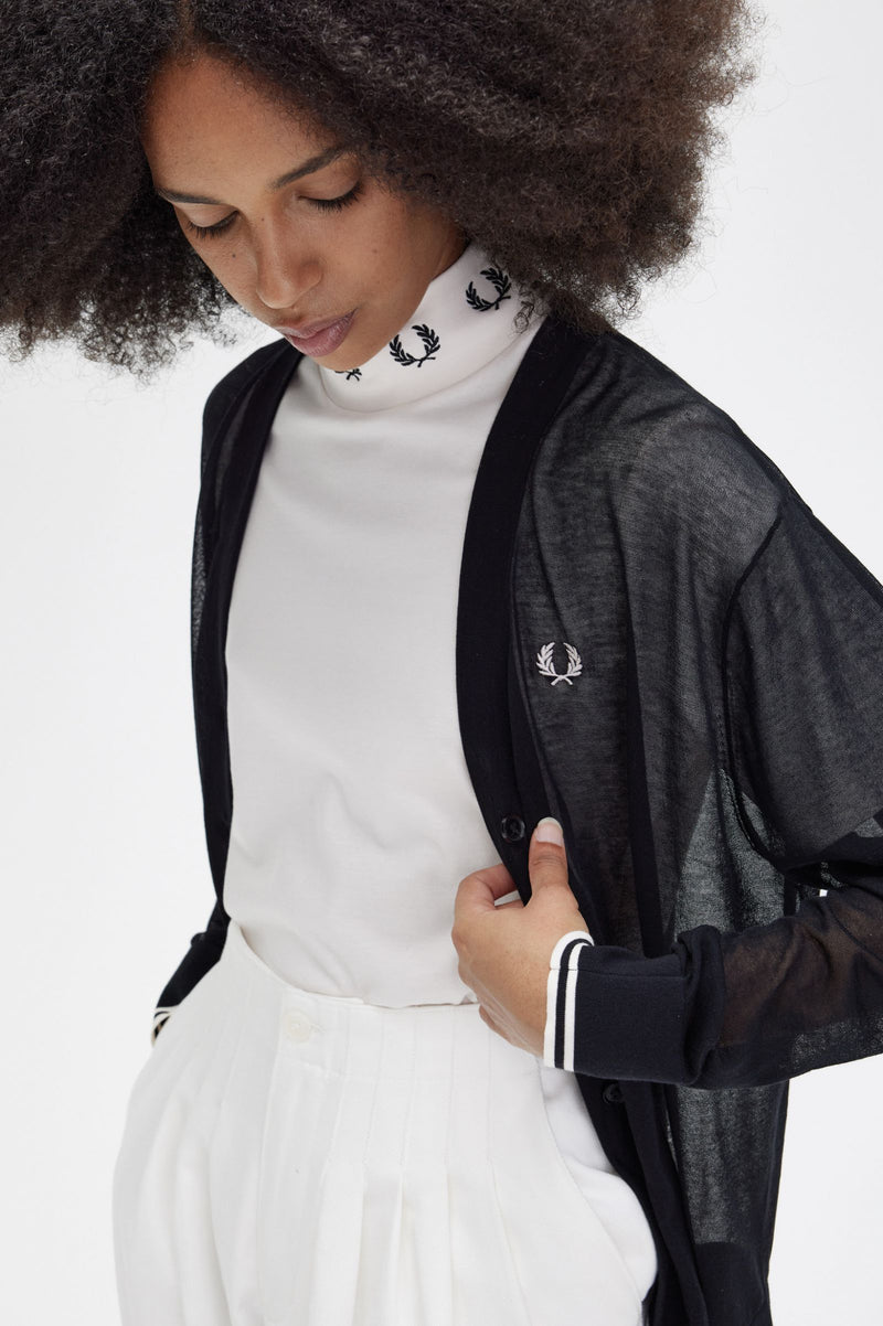 FRED PERRY SHEER V-NECK CARDIGAN