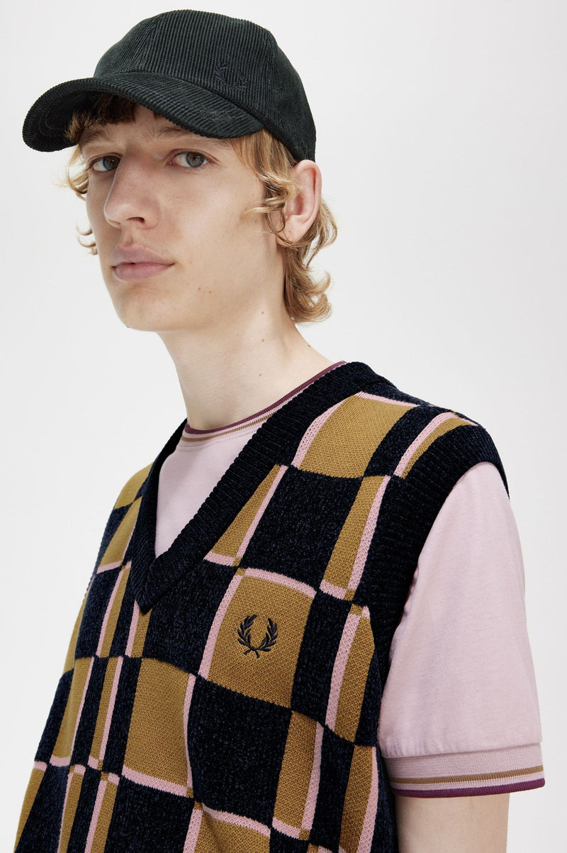 FRED PERRY GLITCH CHEQUERBOARD TANK