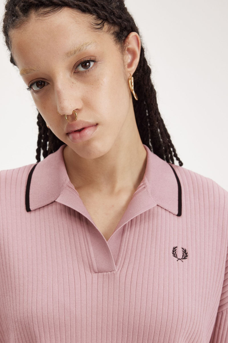 SHEER TRIM KNITTED SHIRT – 707