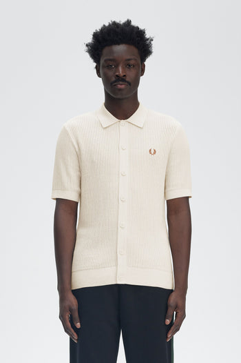 TEXTURED BTN THRU KNIT SHIRT