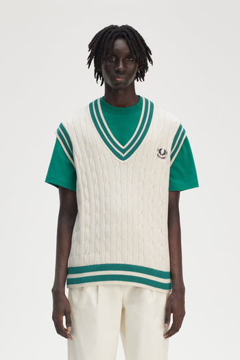 CABLE KNIT TENNNIS TANK