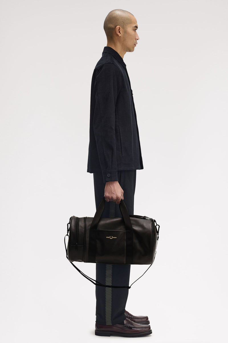 SCOTCHGRAIN LEATHER BARREL BAG