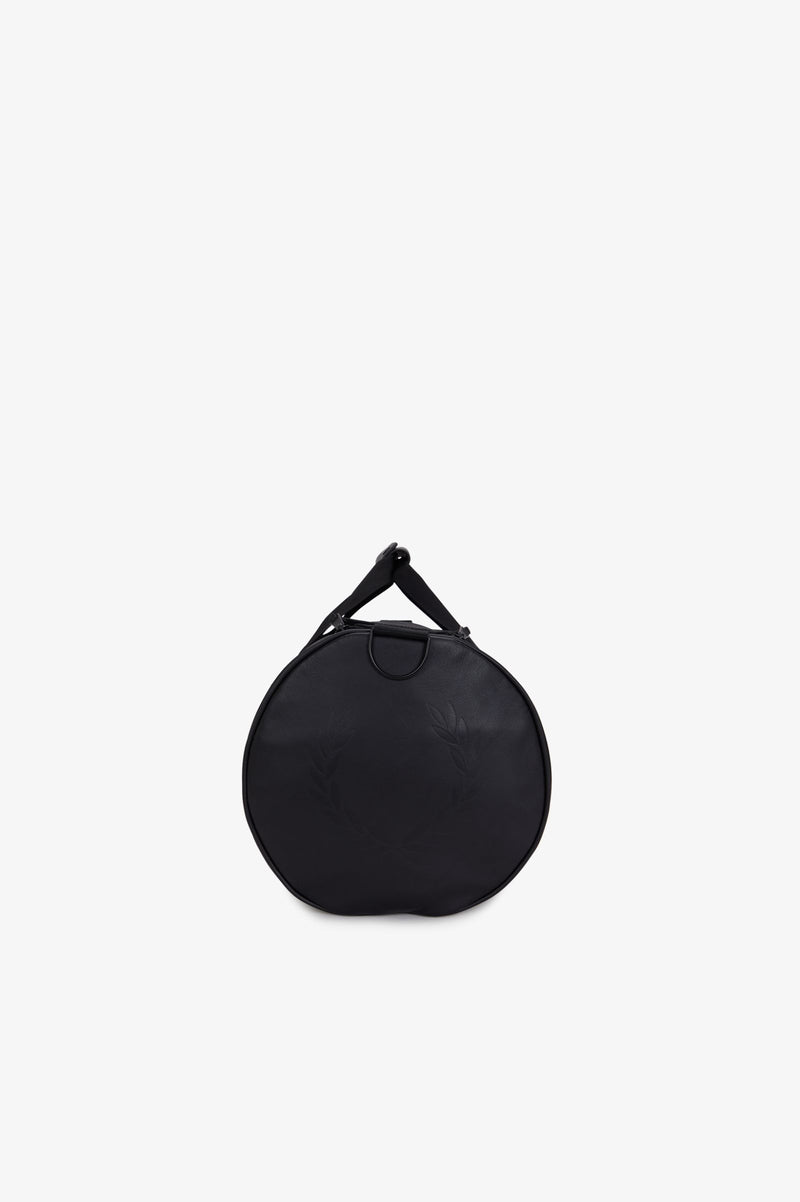 BLACK CANVAS LARGE BARREL BAG