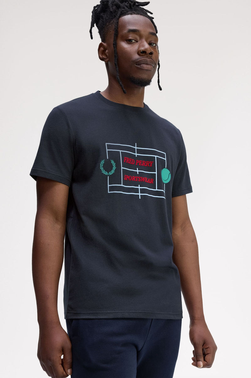 TENNIS COURT GRAPHIC T-SHIRT