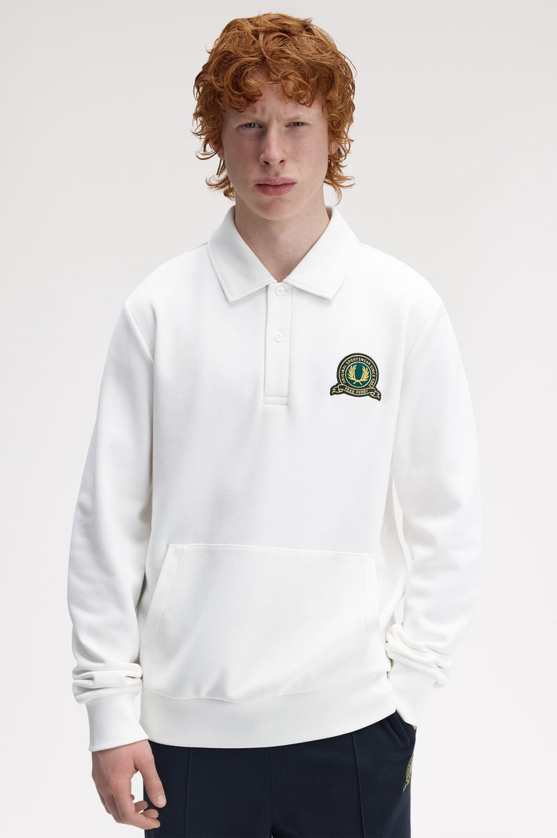 TENNIS BADGE COLLARED SWEATSHIRT