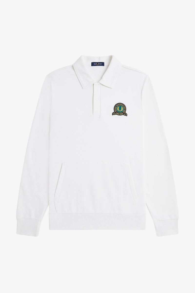 TENNIS BADGE COLLARED SWEATSHIRT