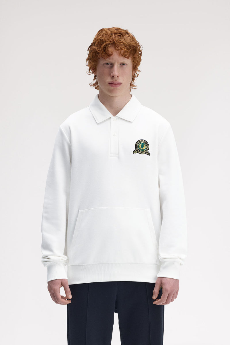 TENNIS BADGE COLLARED SWEATSHIRT