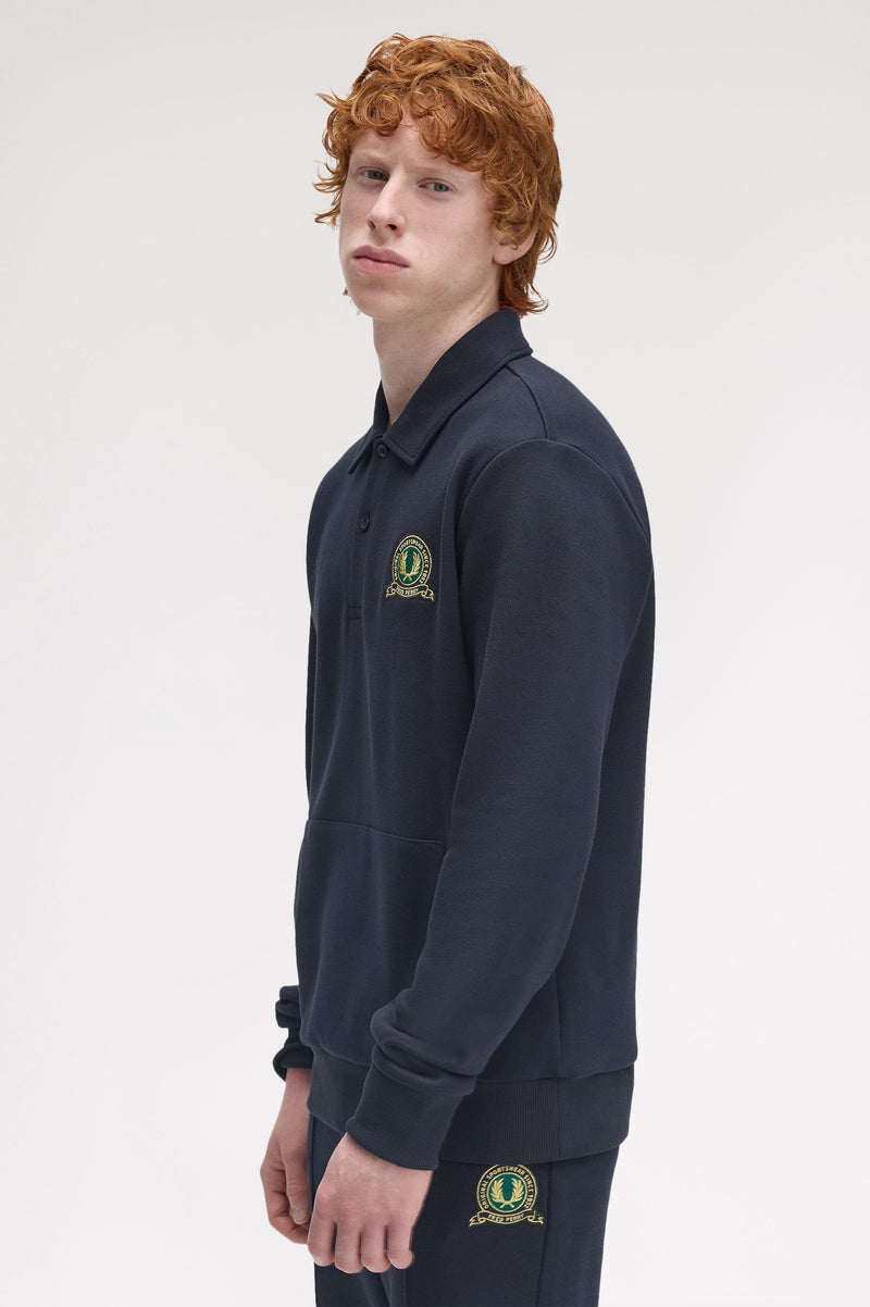 TENNIS BADGE COLLARED SWEATSHIRT