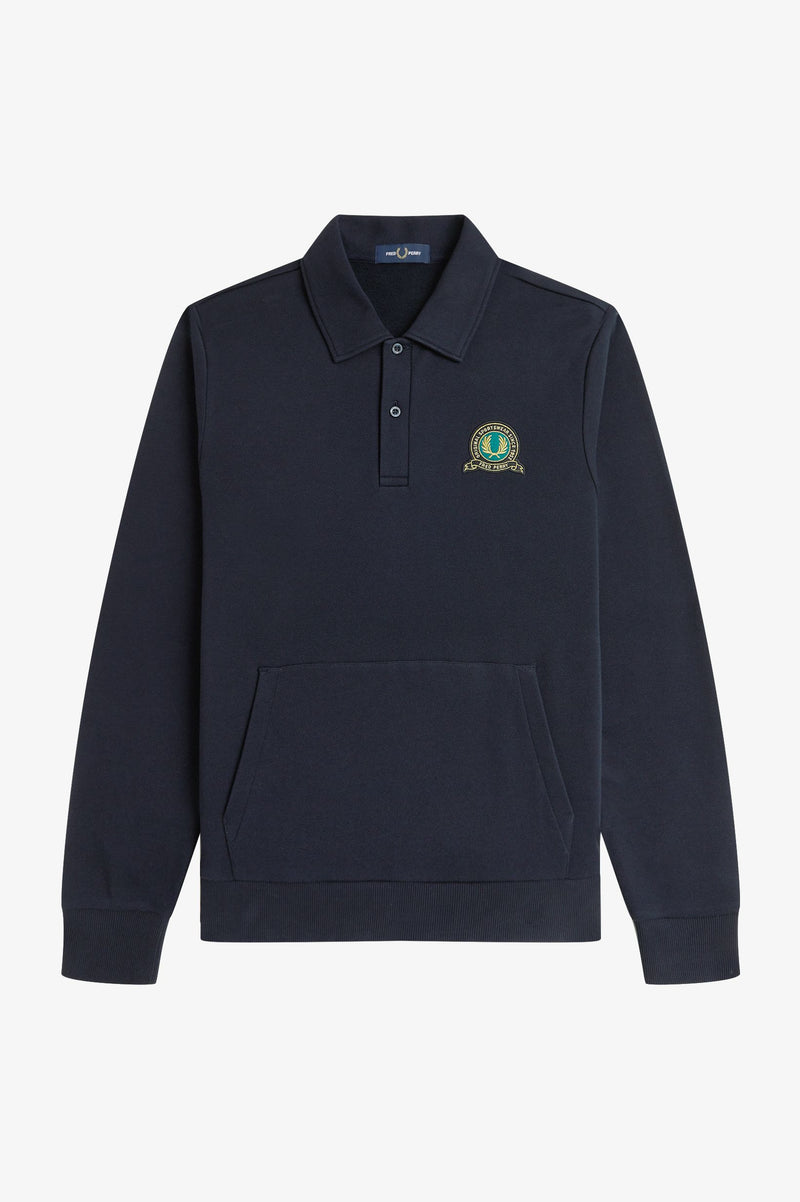 TENNIS BADGE COLLARED SWEATSHIRT