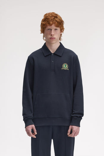 TENNIS BADGE COLLARED SWEATSHIRT