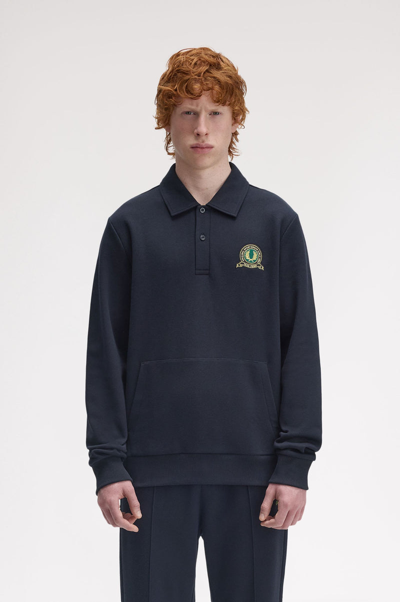 TENNIS BADGE COLLARED SWEATSHIRT