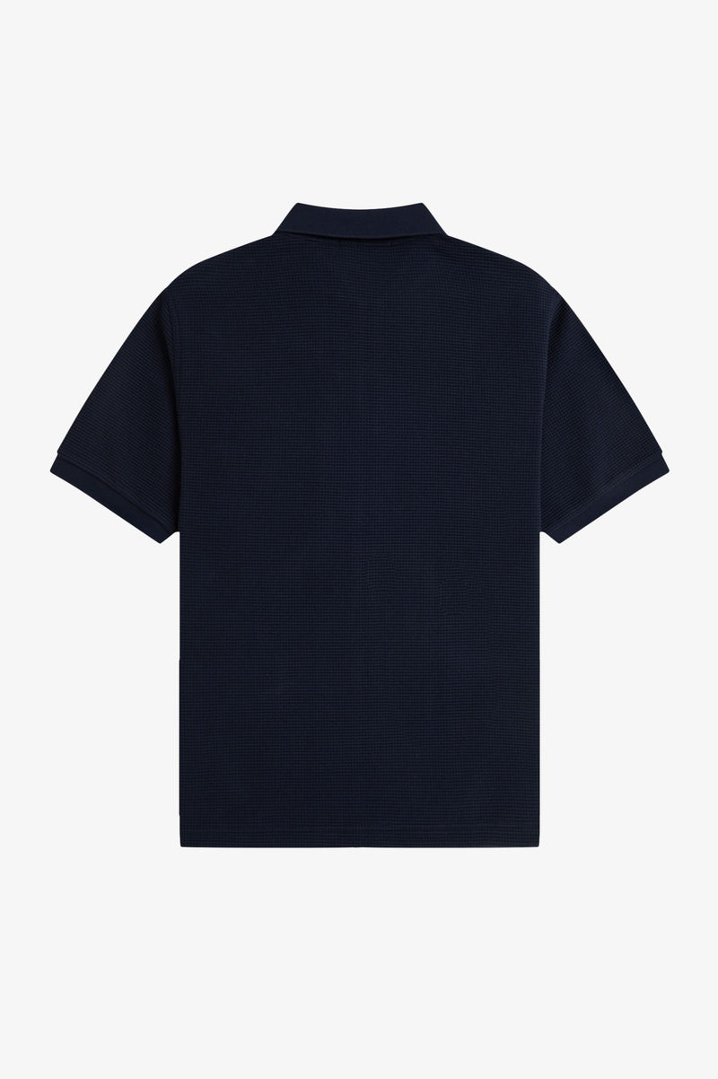 WAFFLE ZIP THROUGH POLO SHIRT