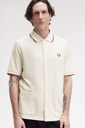 TXRD STRIPE BUTTON THRU POLO