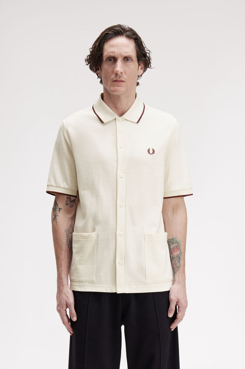 TXRD STRIPE BUTTON THRU POLO
