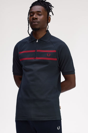 PIQUE ZIP NECK POLO SHIRT
