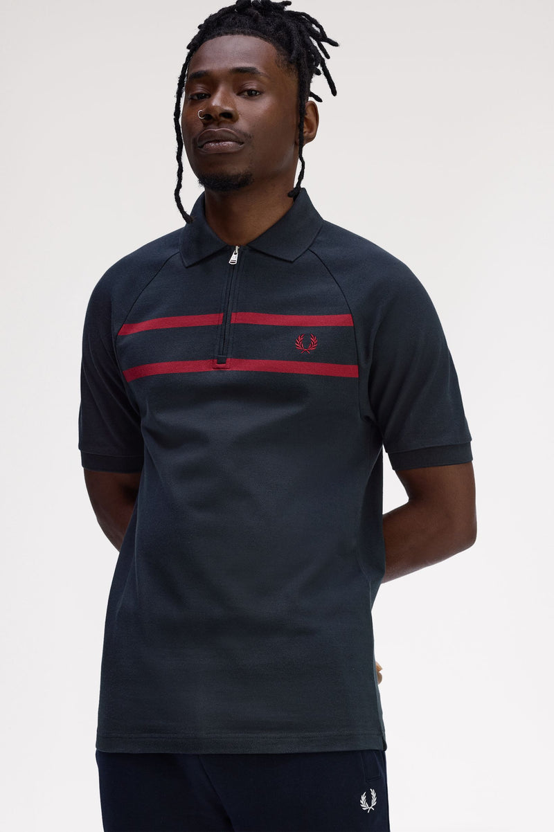 PIQUE ZIP NECK POLO SHIRT