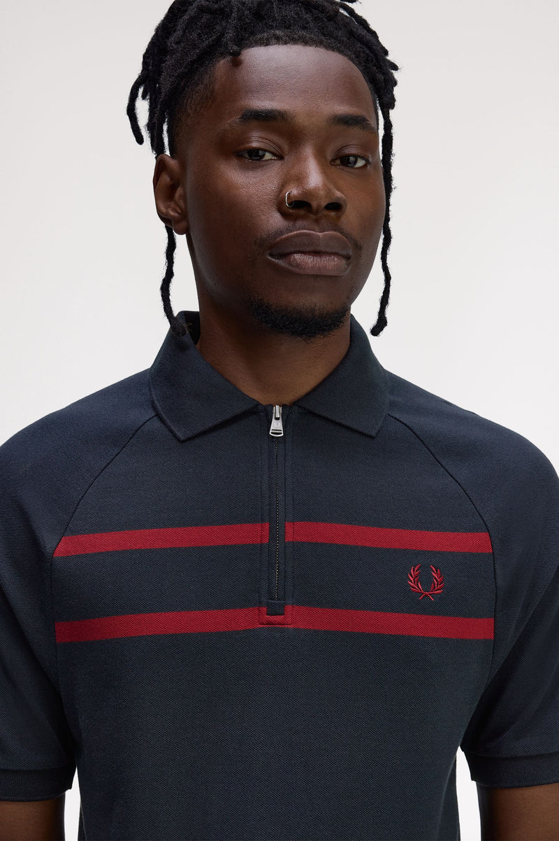 PIQUE ZIP NECK POLO SHIRT