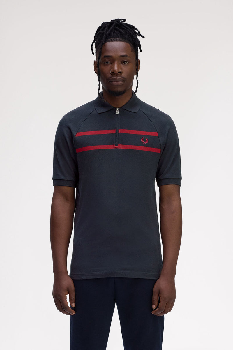 PIQUE ZIP NECK POLO SHIRT