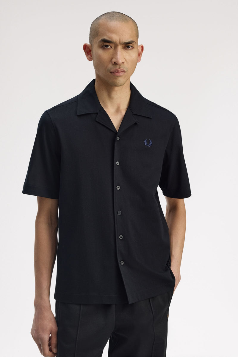 COMPRESS MESH REVERE COLLAR SHIRT