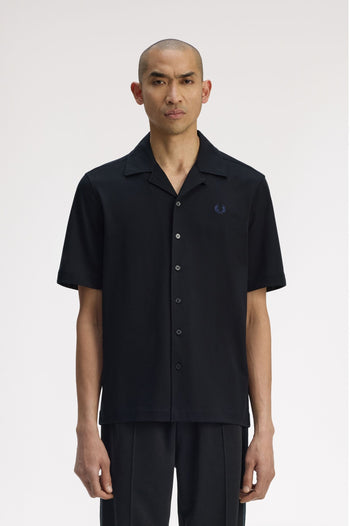 COMPRESS MESH REVERE COLLAR SHIRT