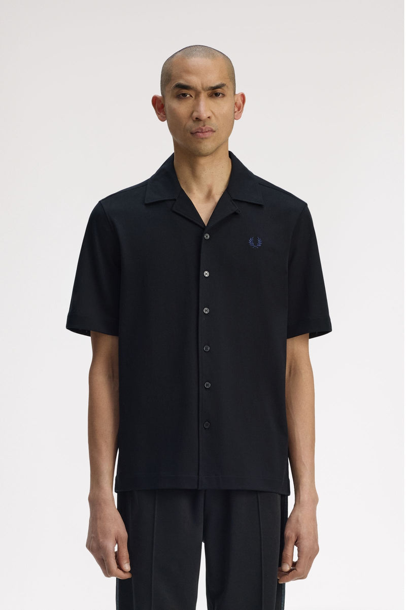 COMPRESS MESH REVERE COLLAR SHIRT