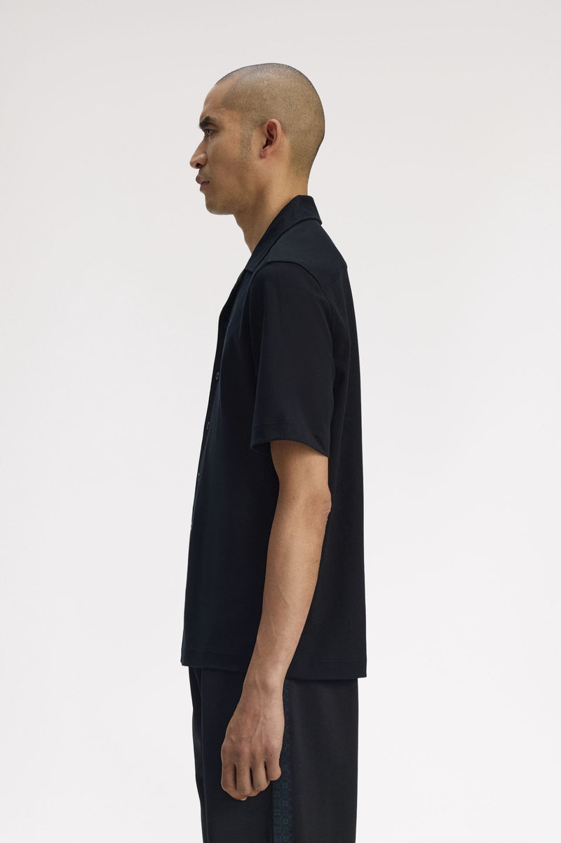 COMPRESS MESH REVERE COLLAR SHIRT