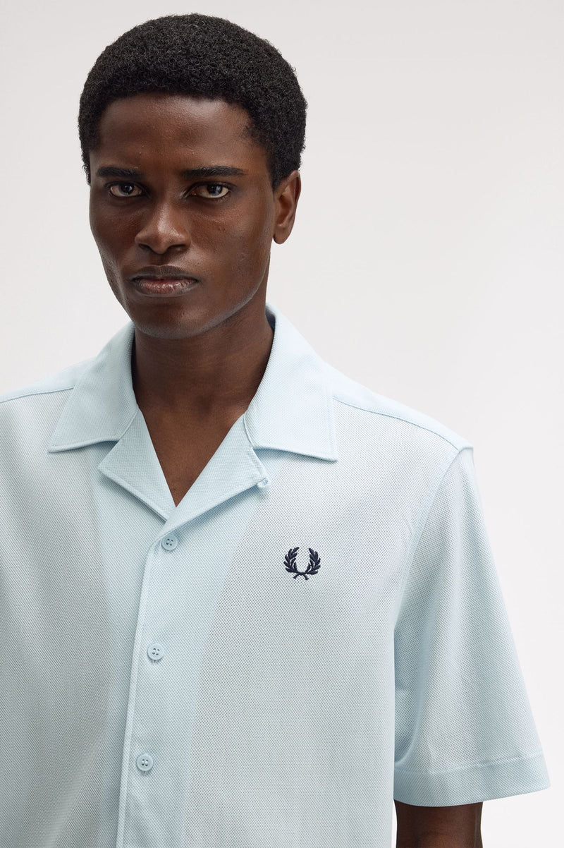 COMPRESS MESH REVERE COLLAR SHIRT