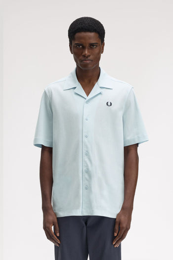 COMPRESS MESH REVERE COLLAR SHIRT