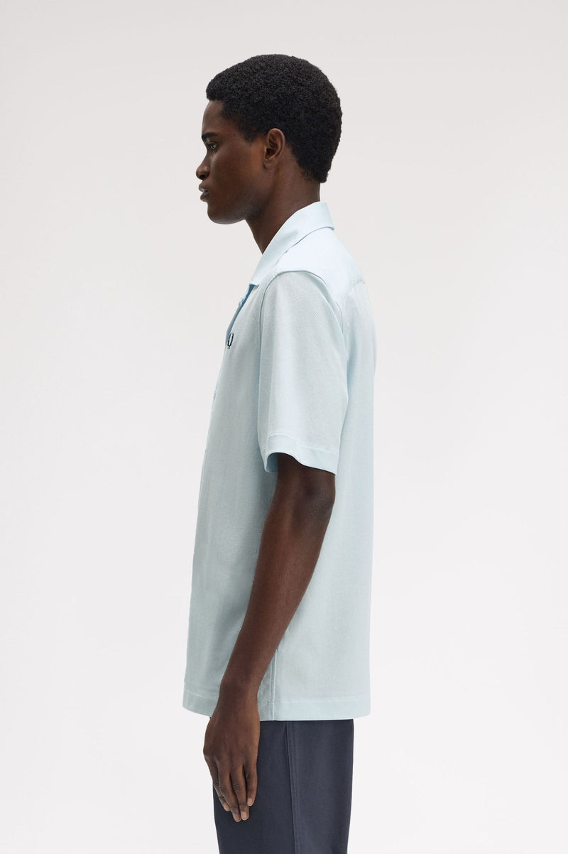 COMPRESS MESH REVERE COLLAR SHIRT