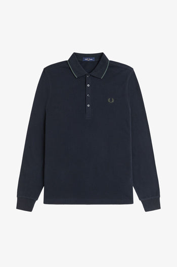 TEXTURED LONG SLEEVE POLO