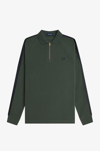 DASH TAPED ZIP NECK POLO SHIRT