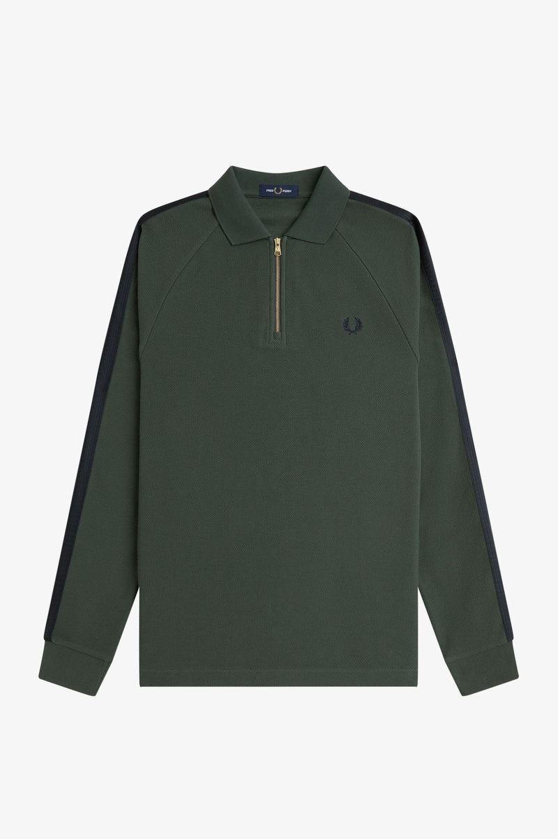 DASH TAPED ZIP NECK POLO SHIRT
