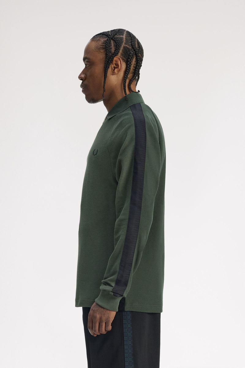 DASH TAPED ZIP NECK POLO SHIRT
