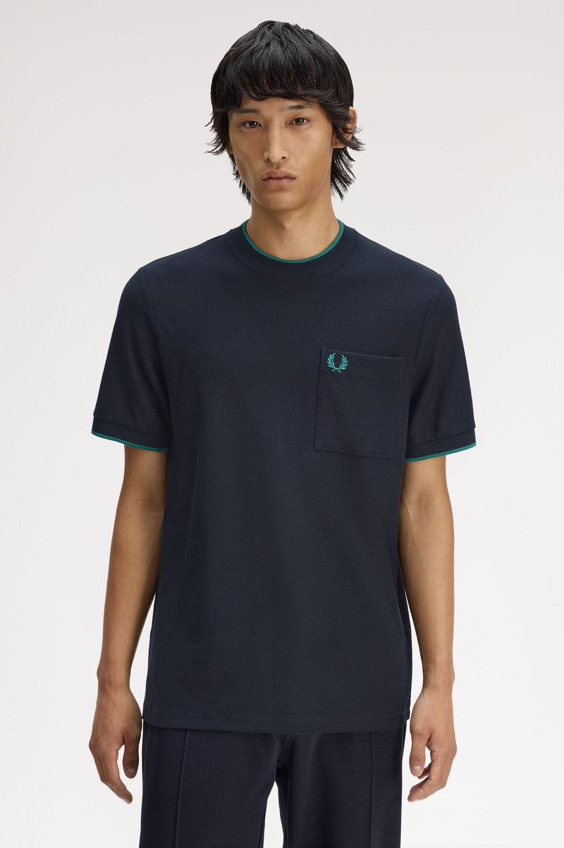 POCKET DETAIL PIQUE T-SHIRT