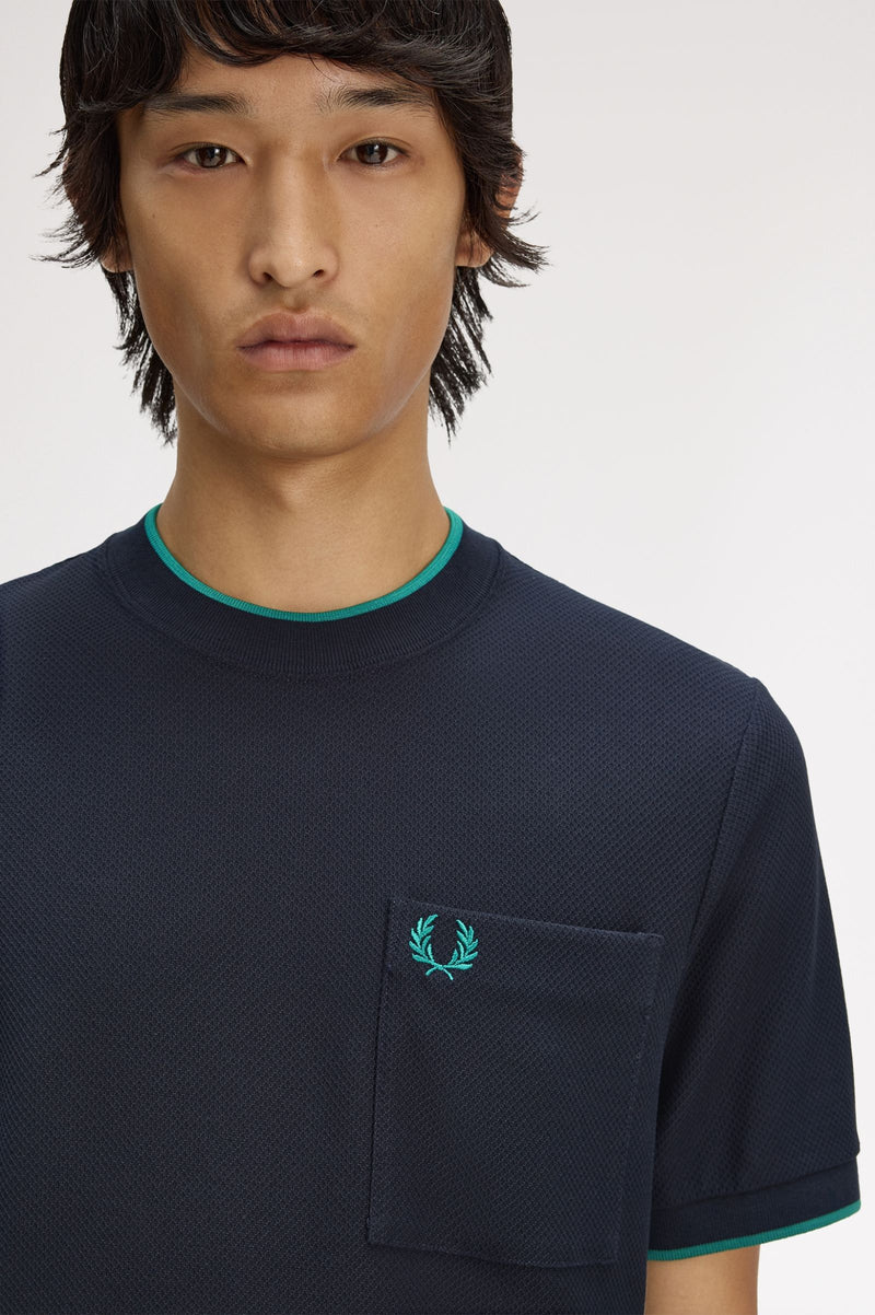 POCKET DETAIL PIQUE T-SHIRT
