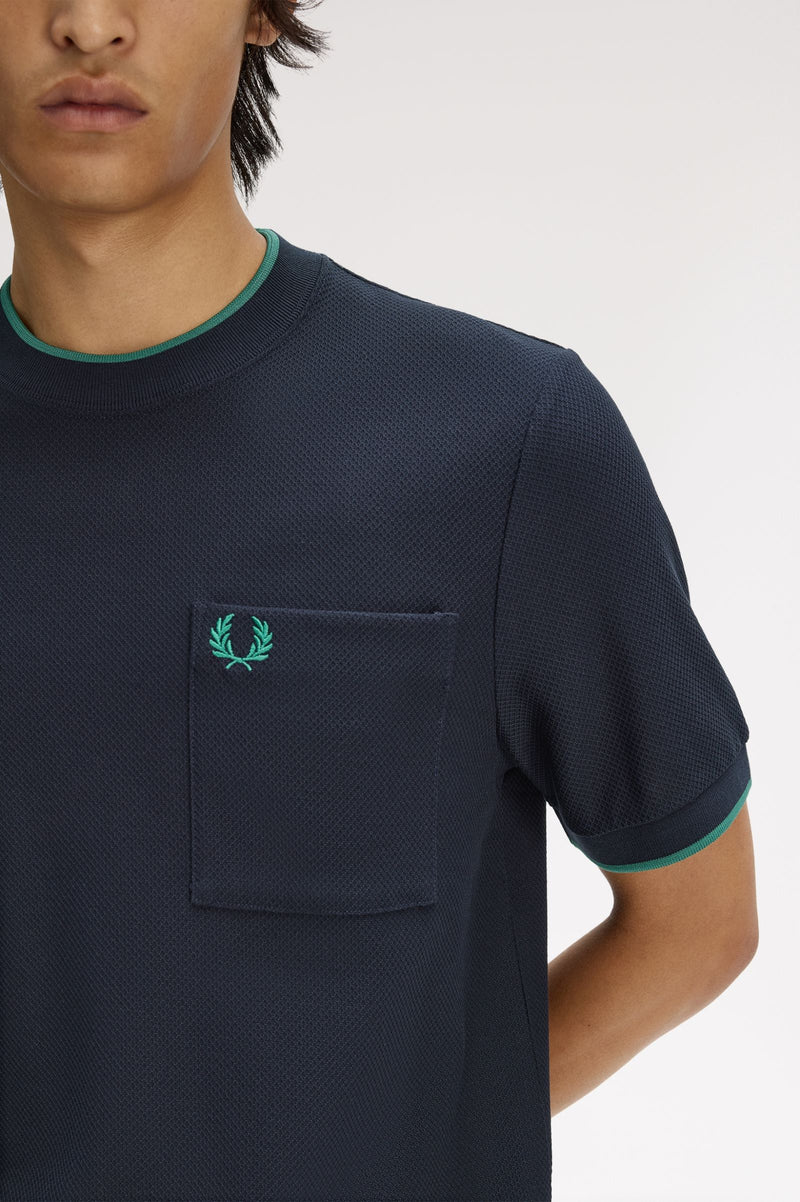POCKET DETAIL PIQUE T-SHIRT