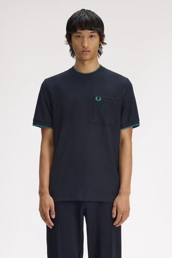 POCKET DETAIL PIQUE T-SHIRT