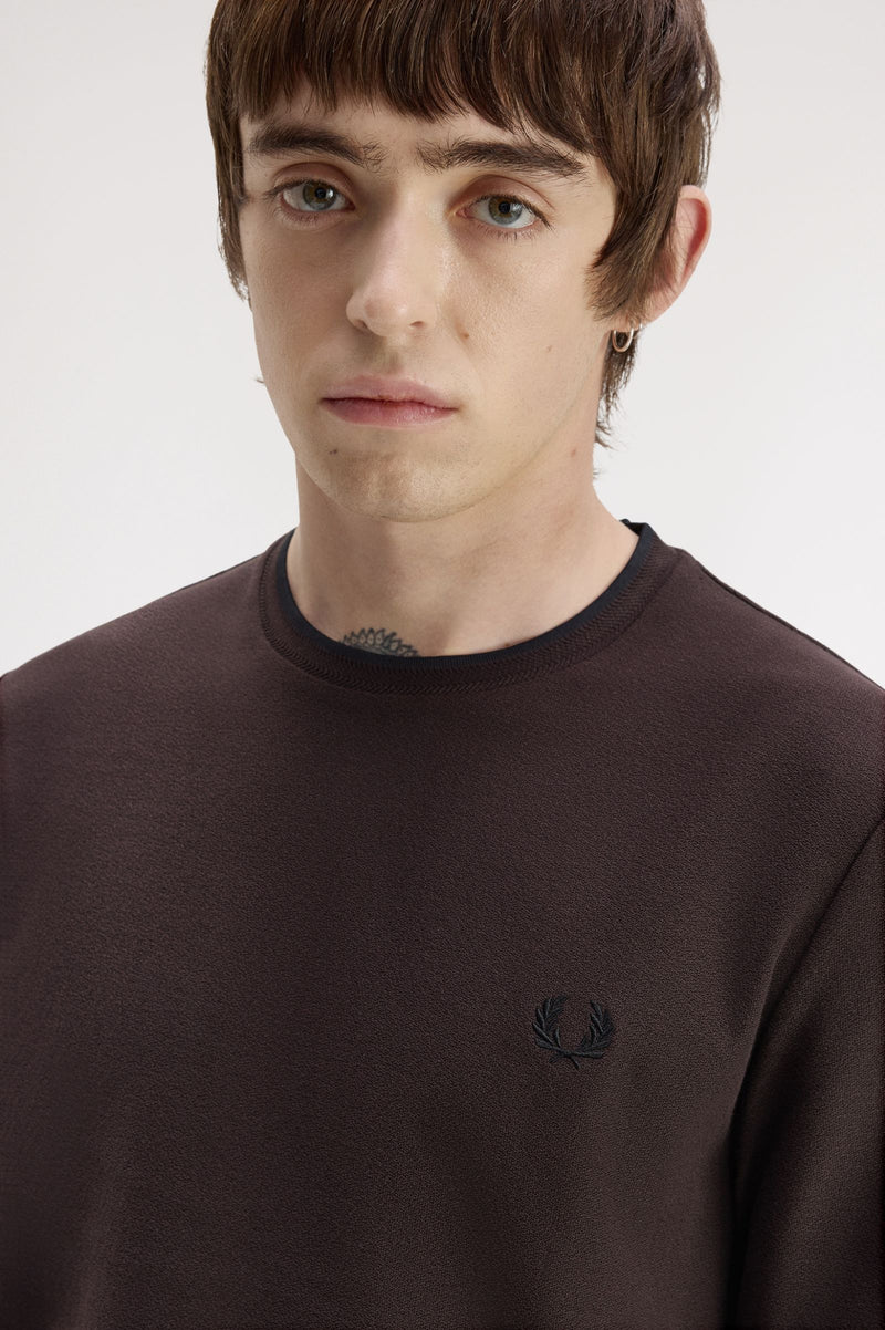 TRIM DETAIL CREPE PIQUE T-SHIRT